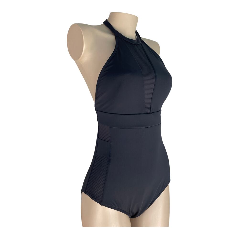 Afriel & Tabbris Mesh Cutout Jessica Halter High Neck Swimsuit Sz 12 US